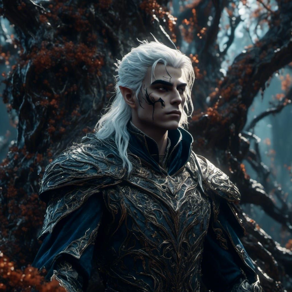 Dark Elf Fantasy Art in Midnight Vibrance