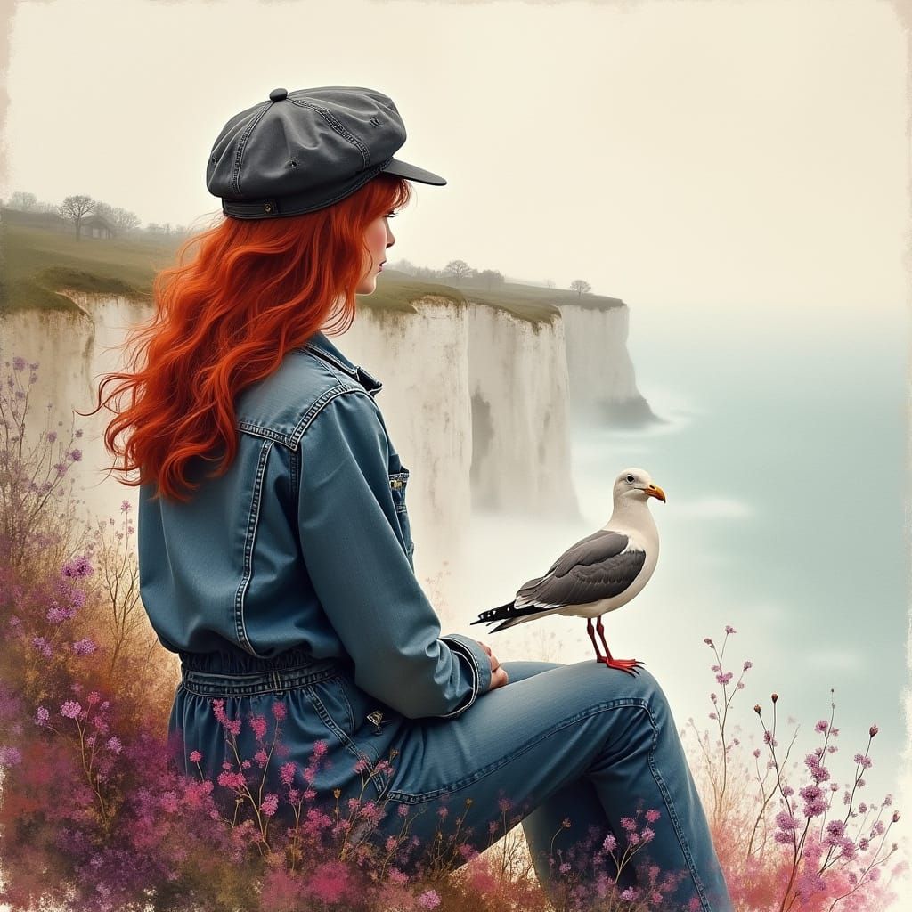 Redhead in Denim at White Cliffs of Dover