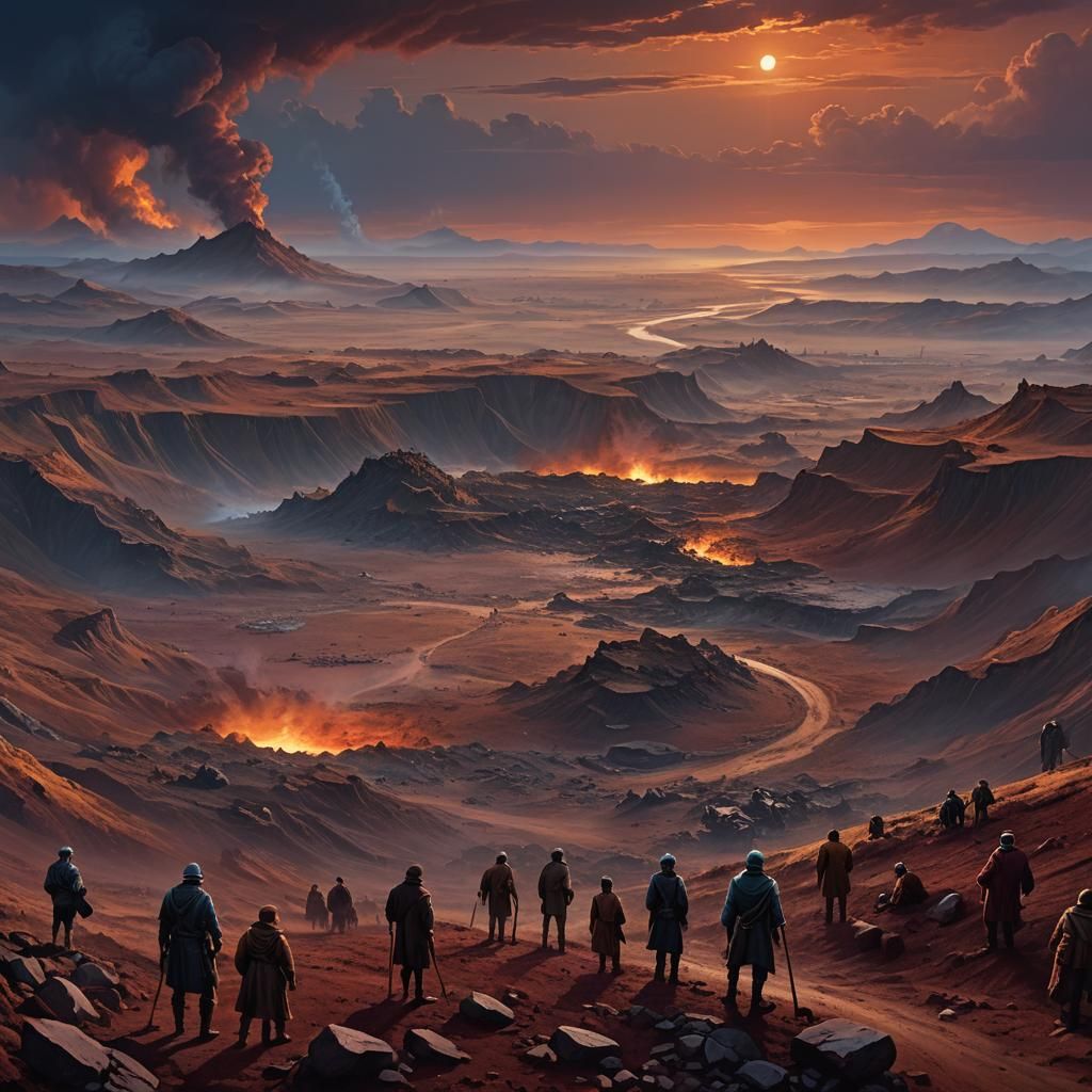 Wasteland Ecosystem: Digital Matte Painting of Resource Depl...