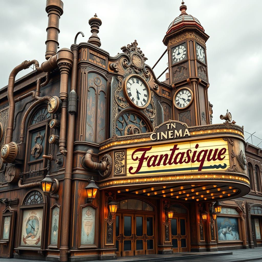 Steampunk Cinema Palace in Copper and Brass