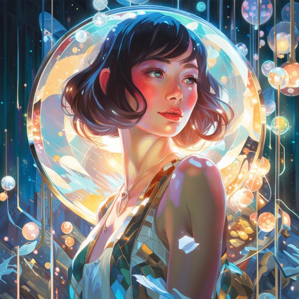 Fantasy World Reflected in Glowing Mirror Puzzle