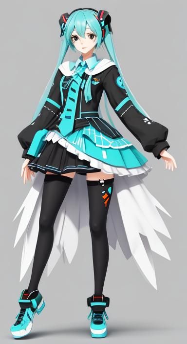Miku Character Design in Cute European Style