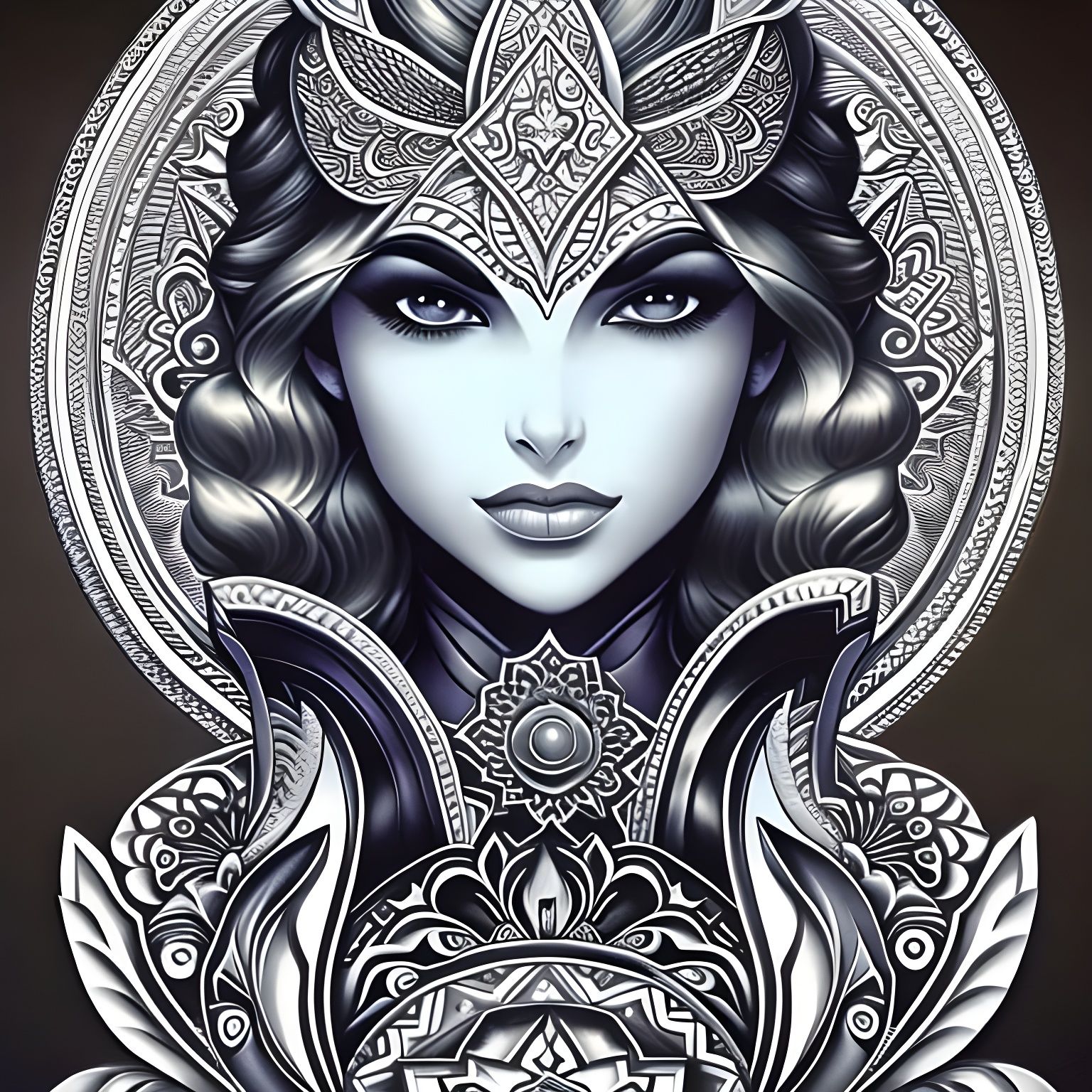 Intricate Mandala Art by Artgerm and Mandy Jurgen
