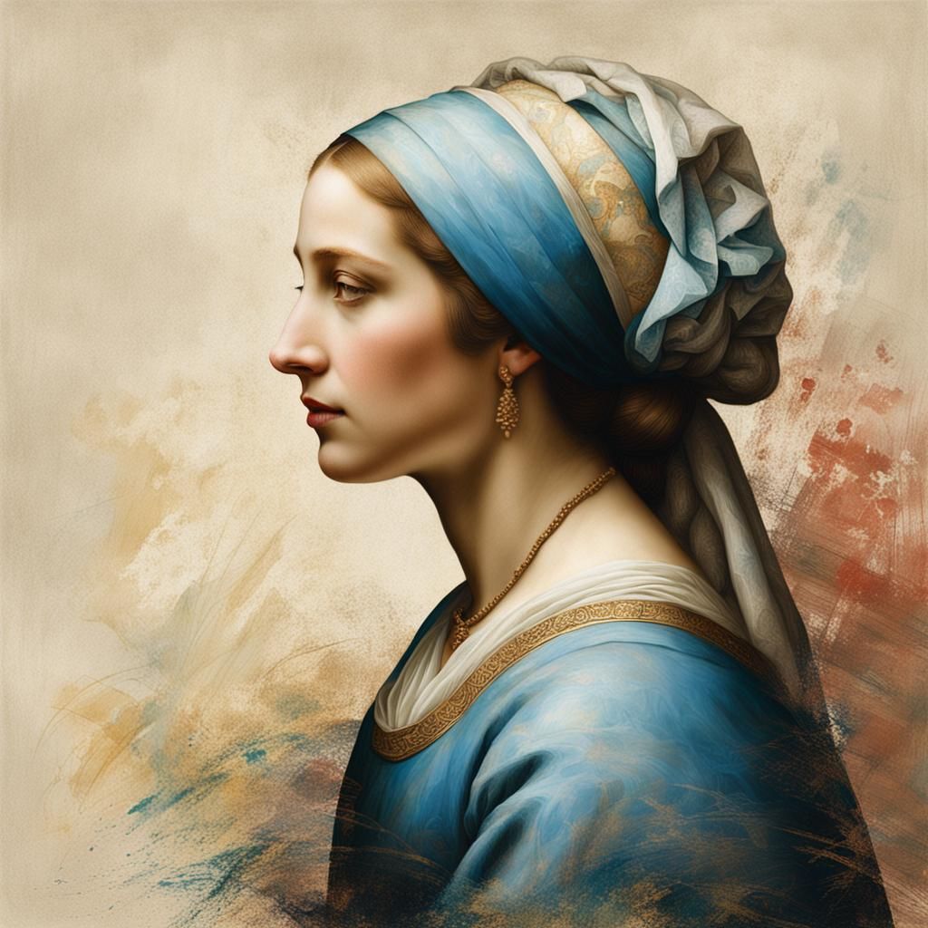 Renaissance Woman Portrait Expressing Complex Feelings