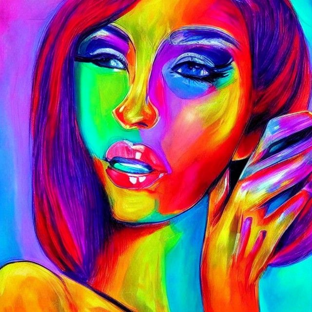 Vibrant Abstract Realism Portrait of a Woman