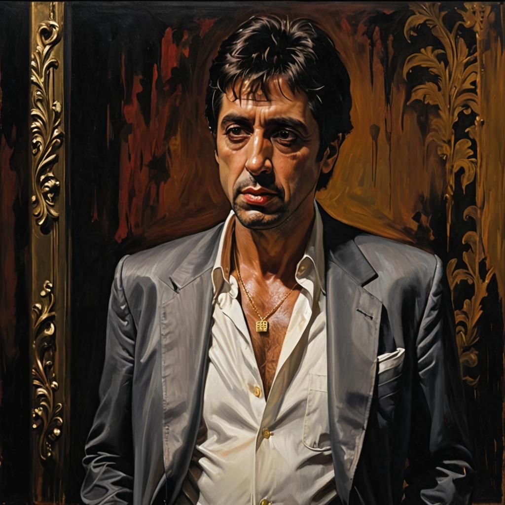 Tony Montana Portrait in Caravaggio Style