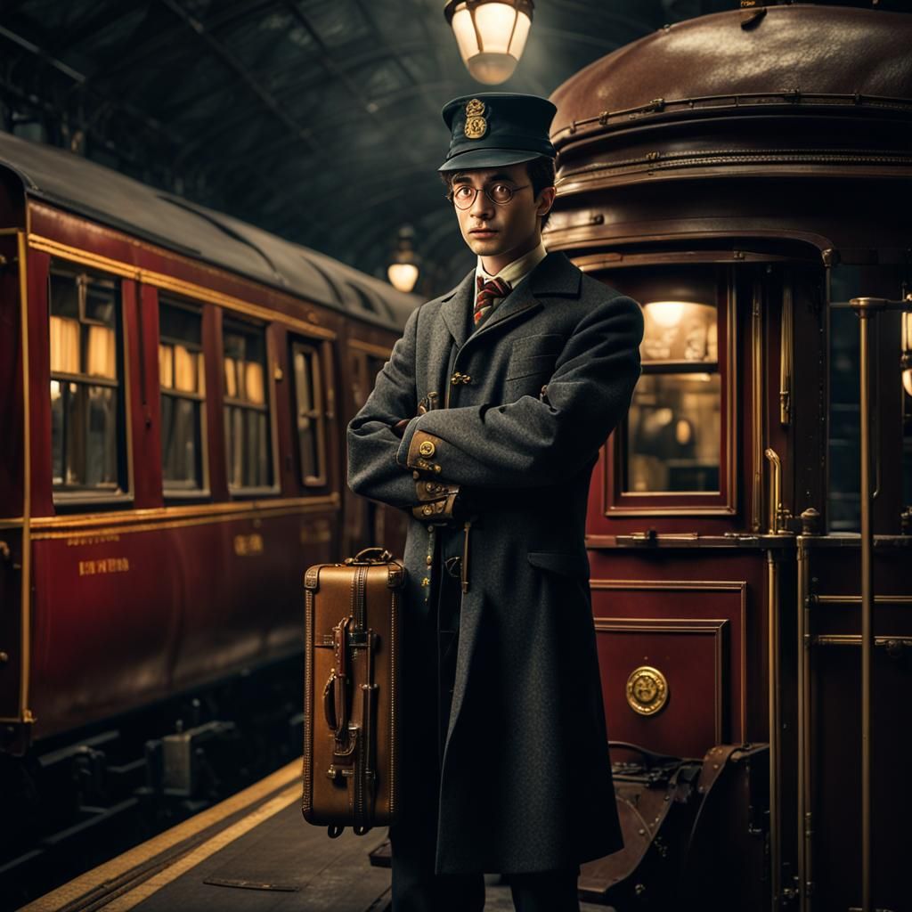 Harry Potter as Railway Porter in Victorian Era