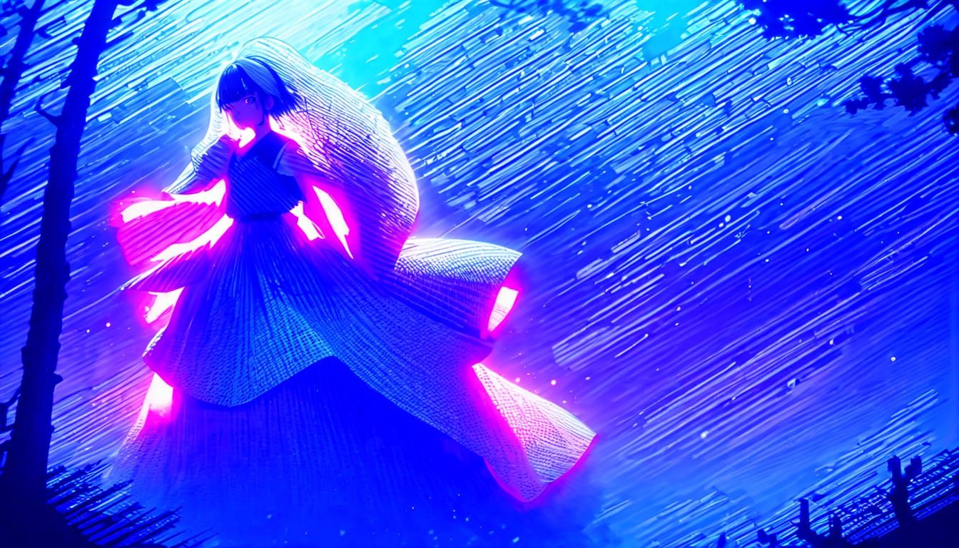 Enchanted Forest Siren in Vibrant 2.5D Anime Style