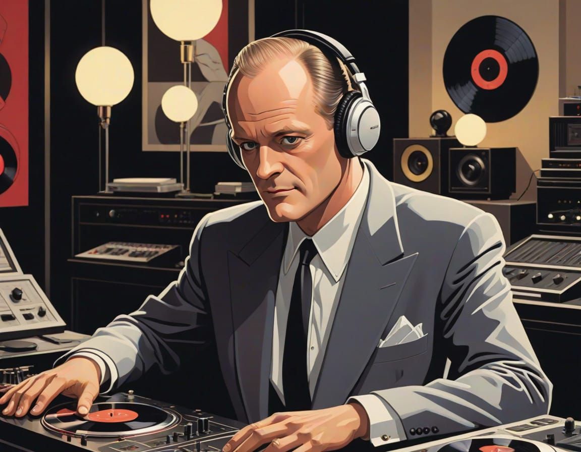 Frasier Crane in a Sophisticated DJ Booth Scene