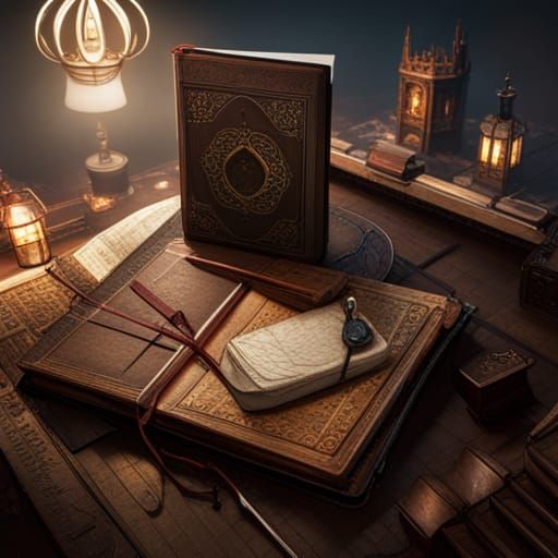 Magical Book in Dark Fantasy Style