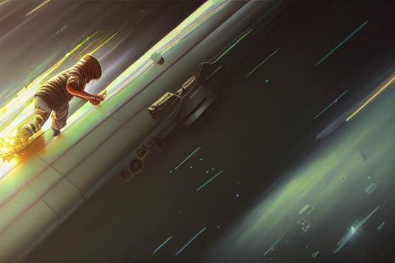 Detailed Gravity Eater in Photorealistic Comic Art Style