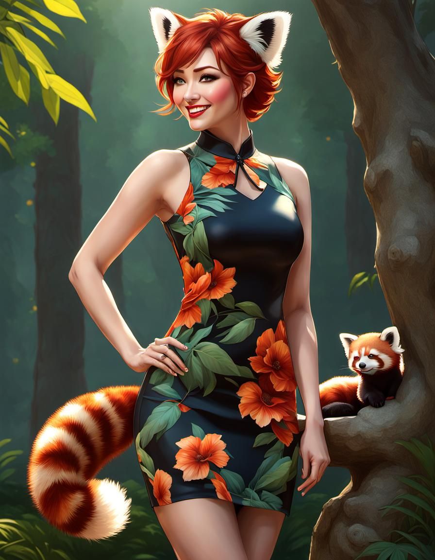 The 2024 Animal print fashion collection - Red Panda, (ears, tail included)