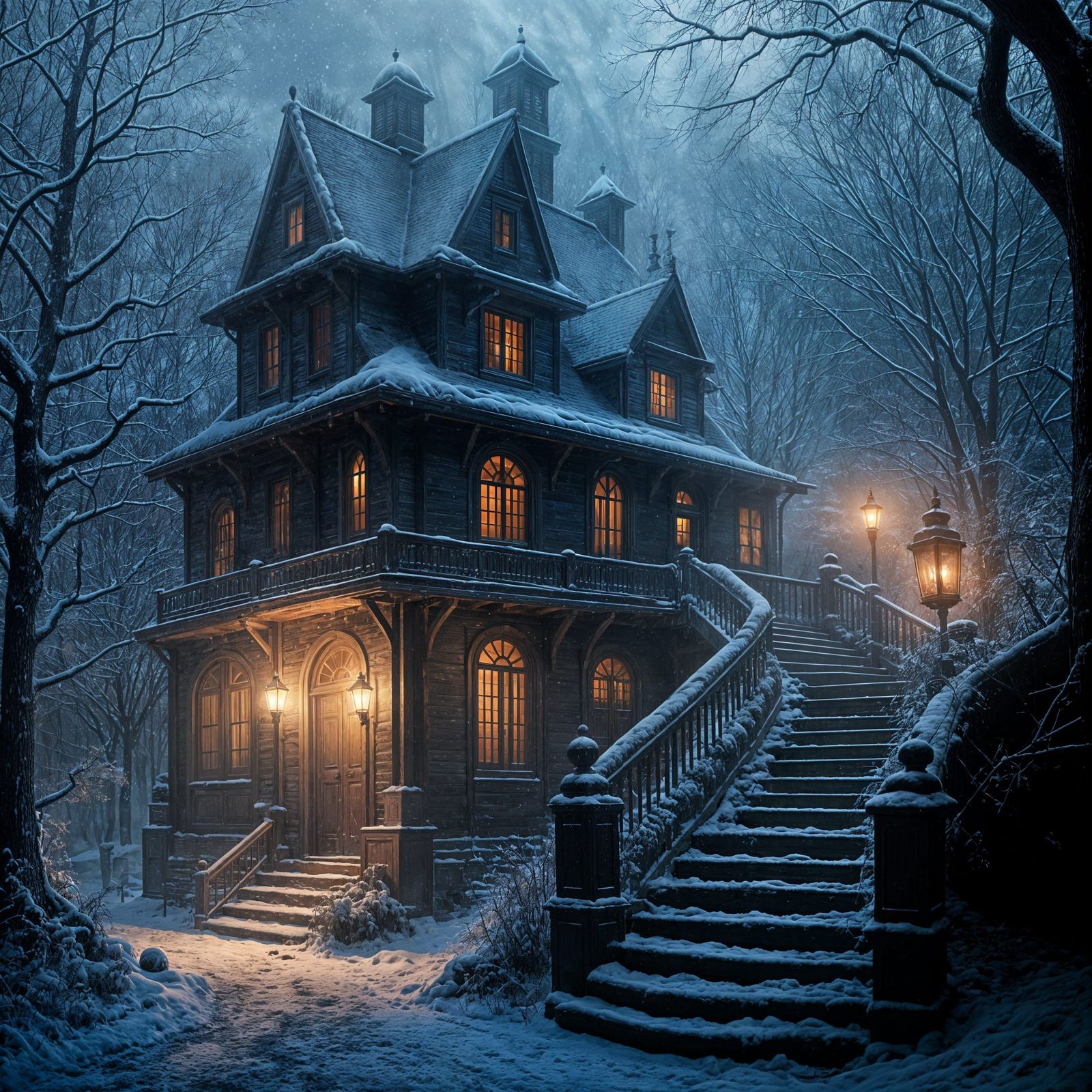 Mysterious Glowing Door in Eerie Wooden House