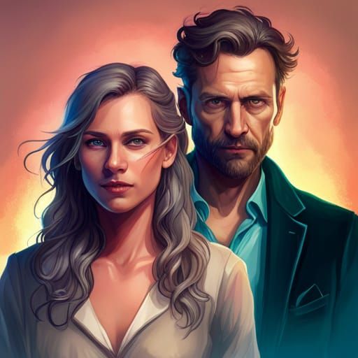 Detailed Portrait of a Man and Woman