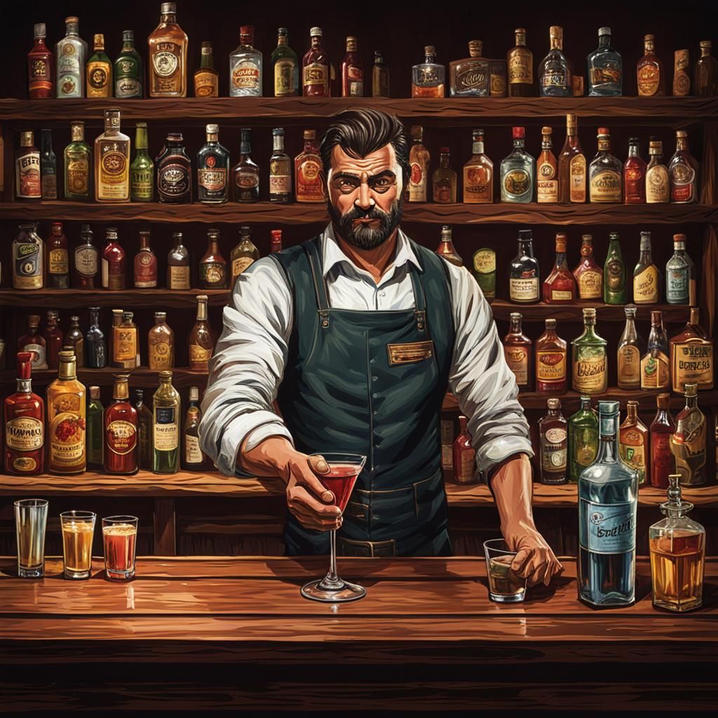 AI Generated Image of a Bartender