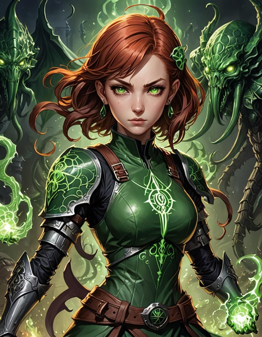 Eldritch Fighter in Dark Fantasy Style