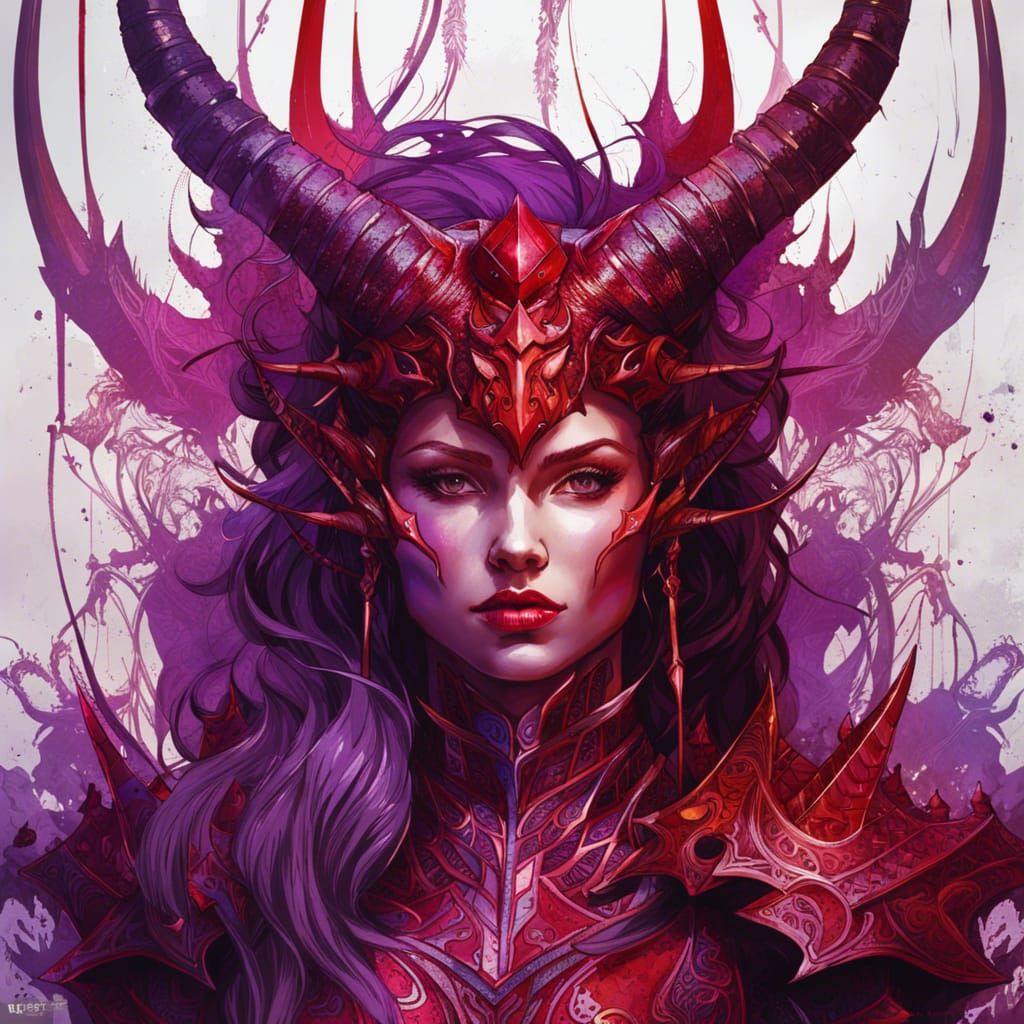 Devil Knight Lady in Crimson Armor