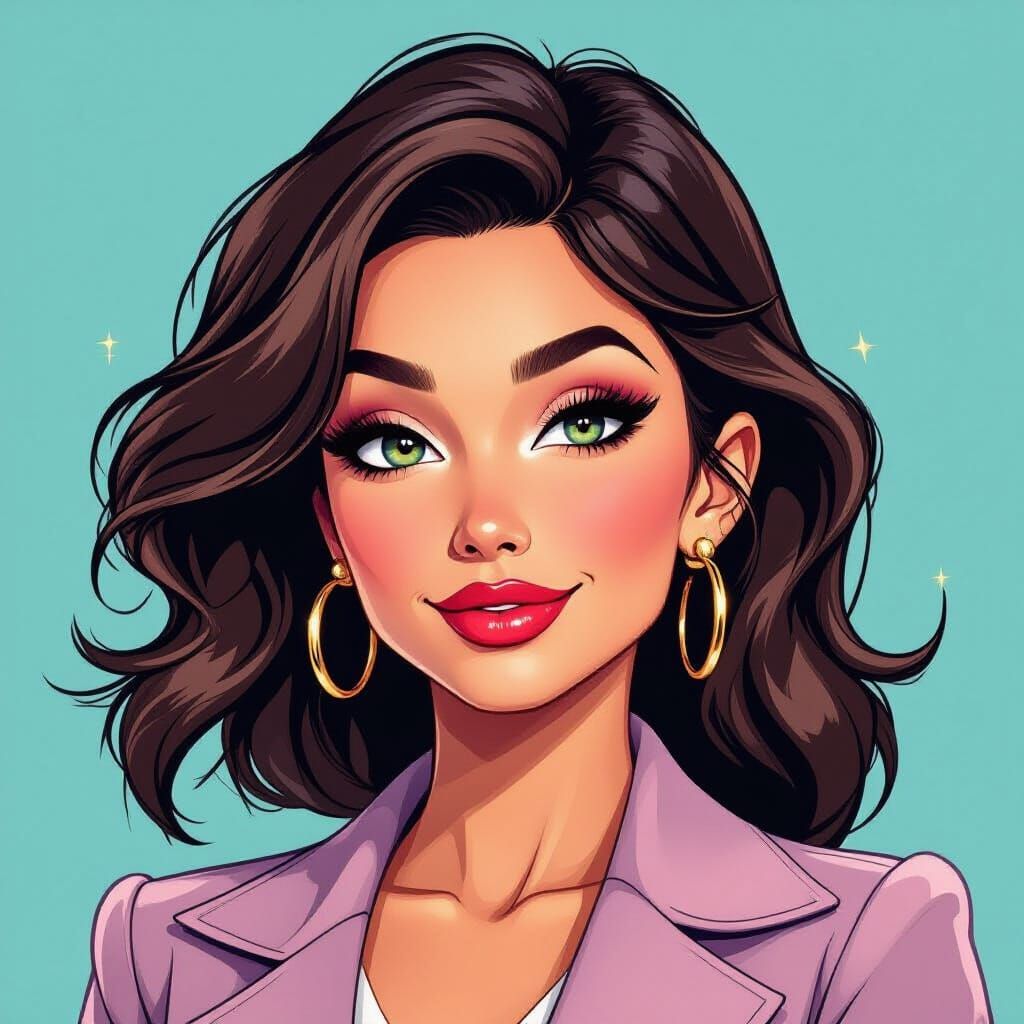 Sassy Woman Exuding Confidence and Wit in Digital Art