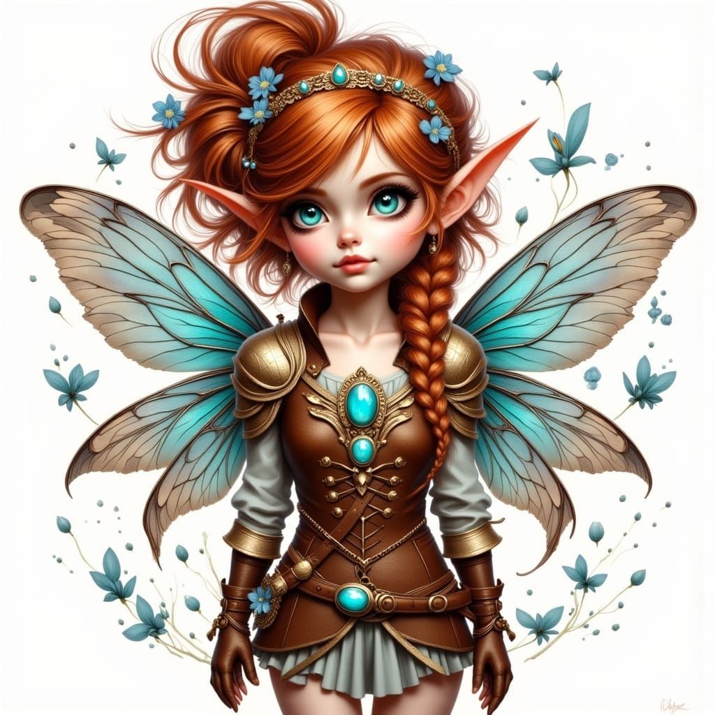 Detailed DND Sprite with Moonstones and Turquoise Accents