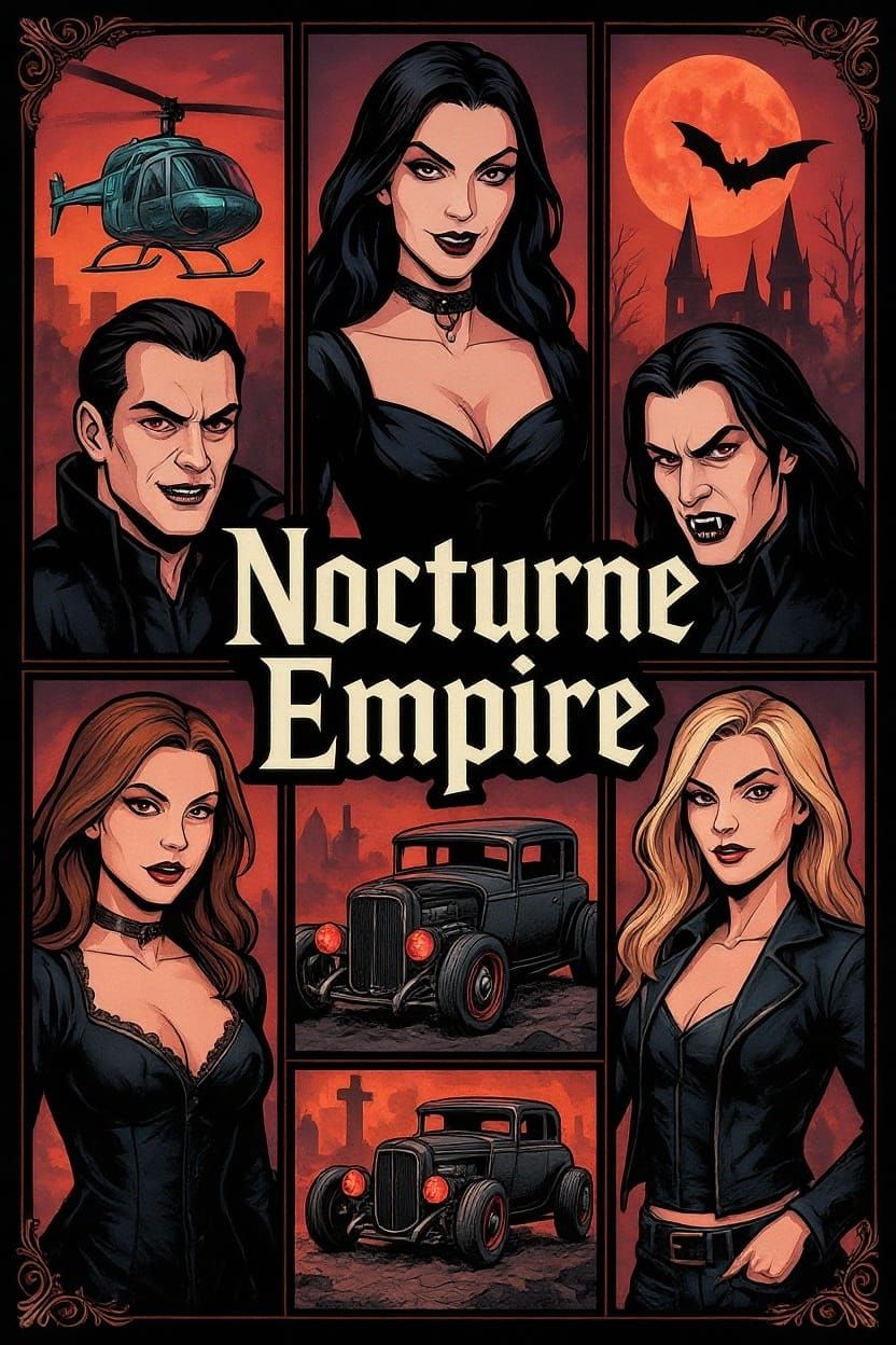 Gothic Vampire Game Cover in GTA V Collage Style