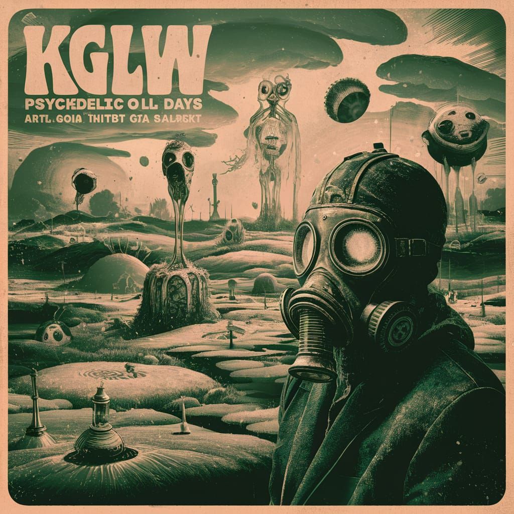 Psychedelic Album Cover Art in Vintage Style