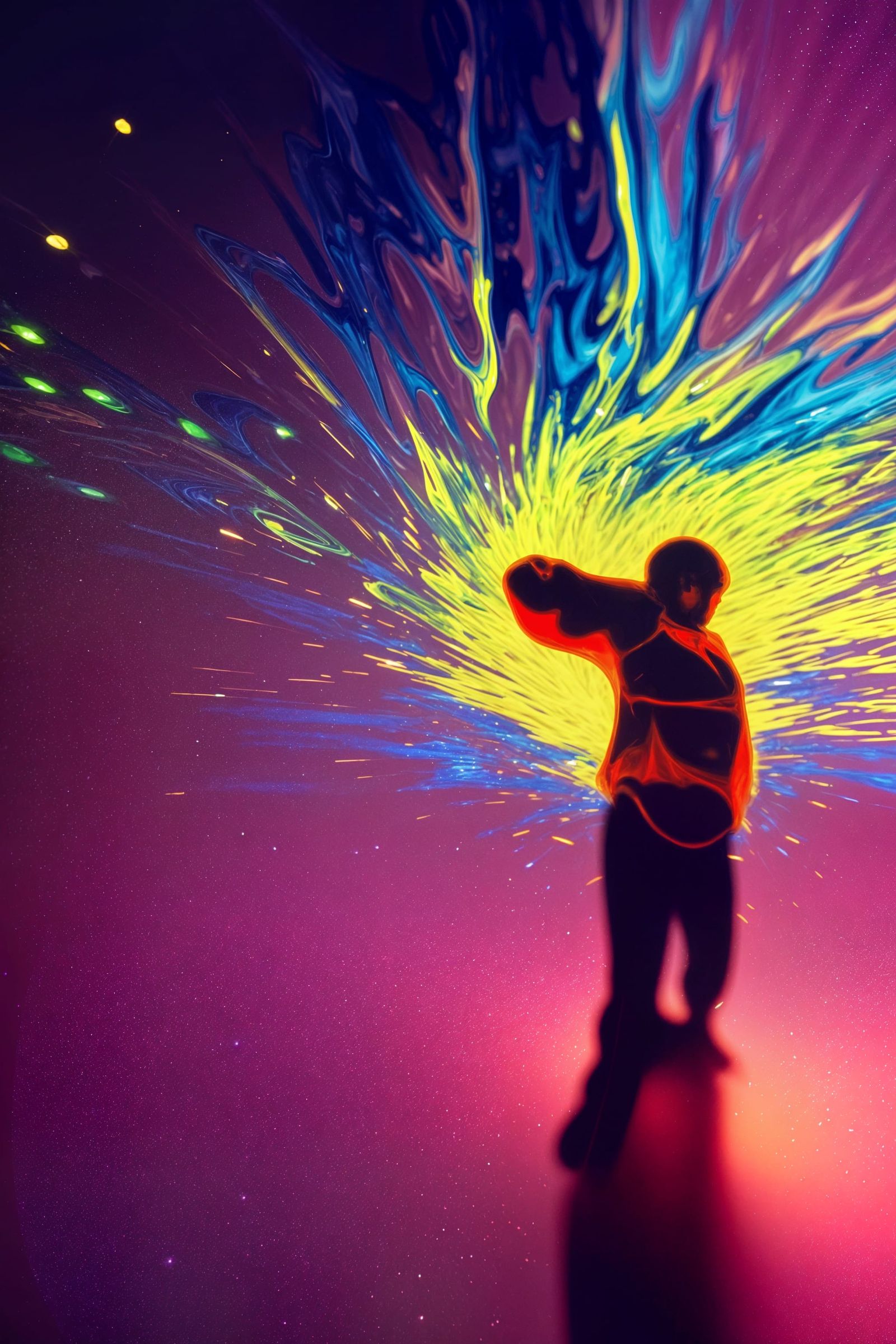 Vivid Molten Glass Car with Magical Particles