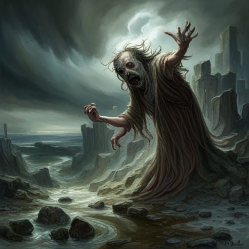 Grotesque Ghast Reaching Out: Horror Art