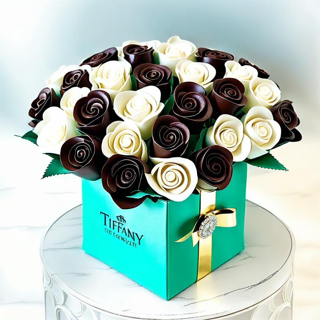 Chocolate Roses with Tiffany Ring Box