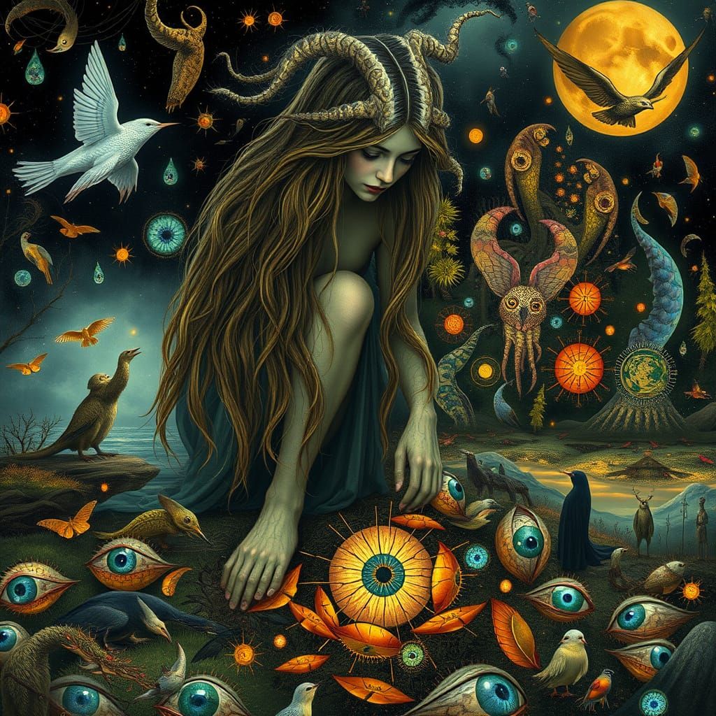 Ethereal Bio Art Collage in Digital Style