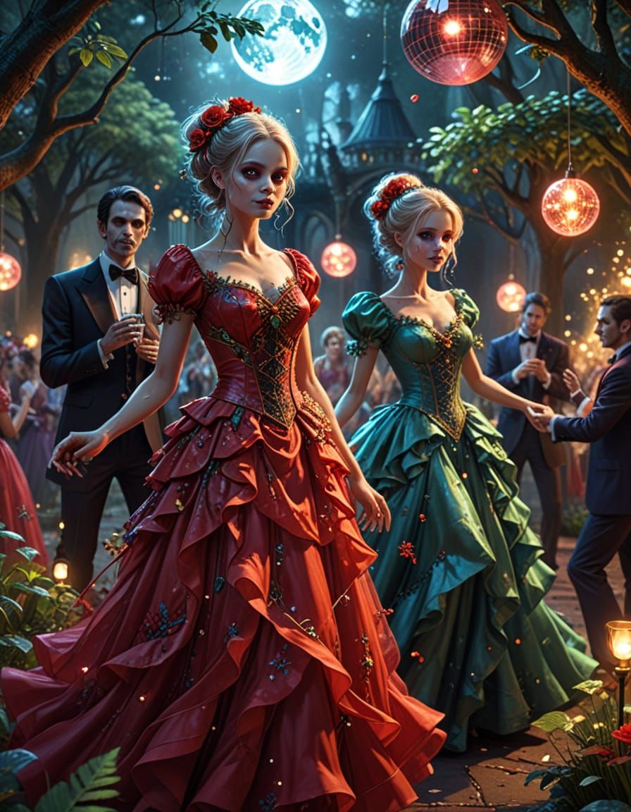 Zombie Prom Night Dancers in Enchanted Garden