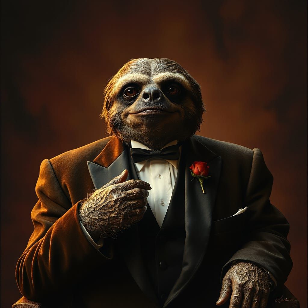 Sloth as The Godfather in Film Noir Style
