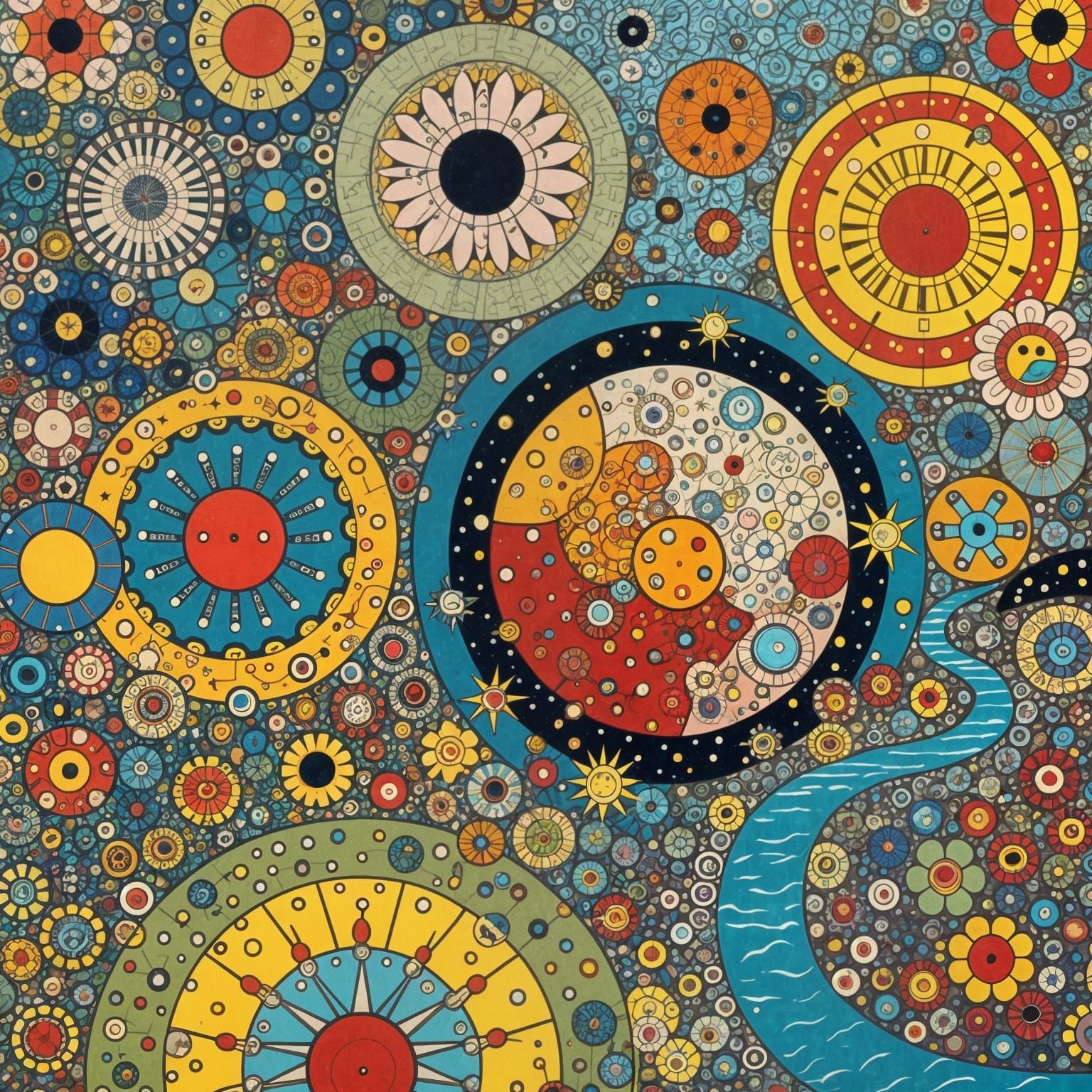 Cosmic Garden Orrery in Superflat Style