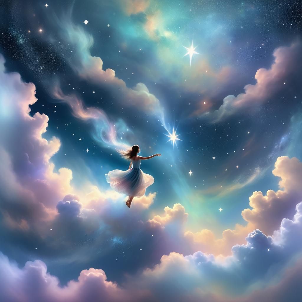 Ethereal Star Spirit in Dreamy Celestial Art