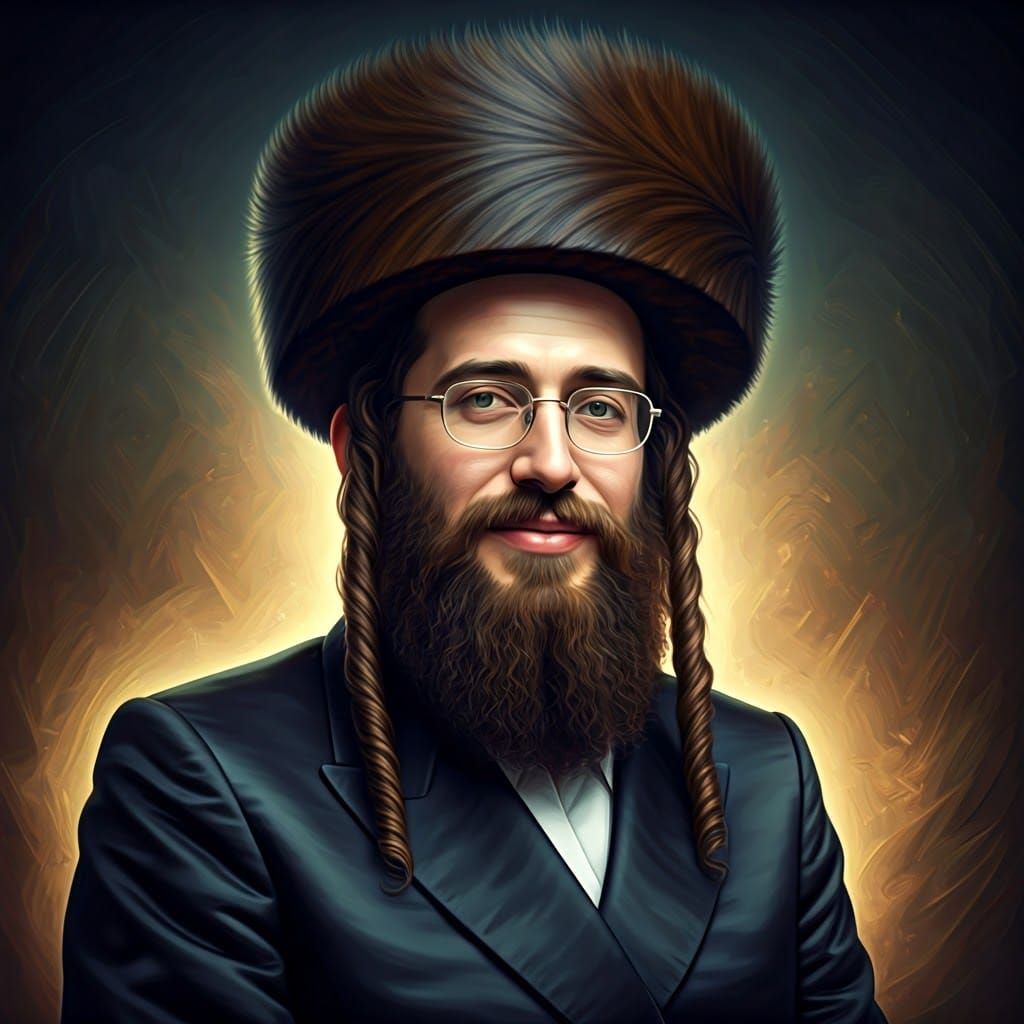 Young Jewish Man Portrait in Art Nouveau Style