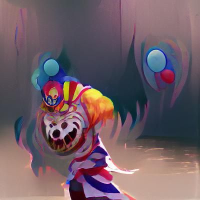 Sinister Clown with Garish Makeup