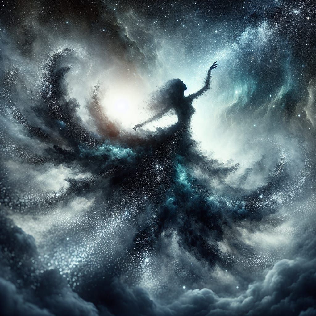 Ethereal Star Dancer in the Night Sky