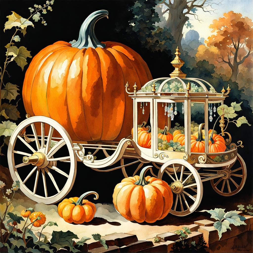 Botanical Print of Cinderella's Pumpkin Carriage