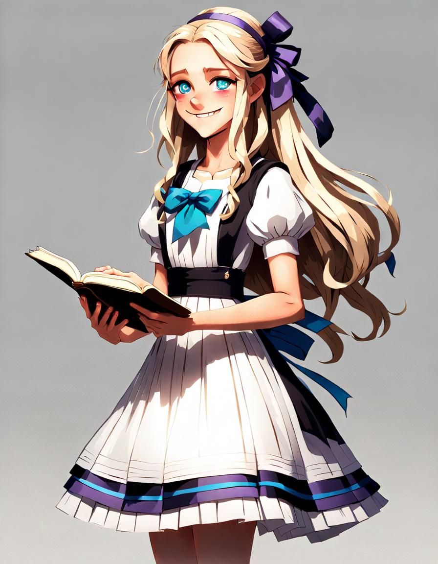 Girl with Blond Hair and Book: Artstation Portrait