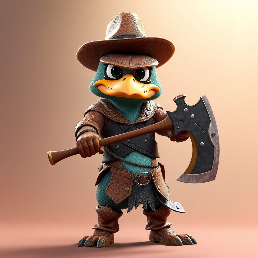 Perry the Platypus as a Barbarian Warrior