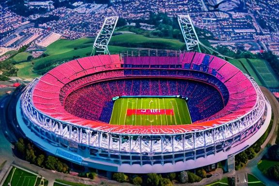 Spectacular Aerial View of Sports Stadium