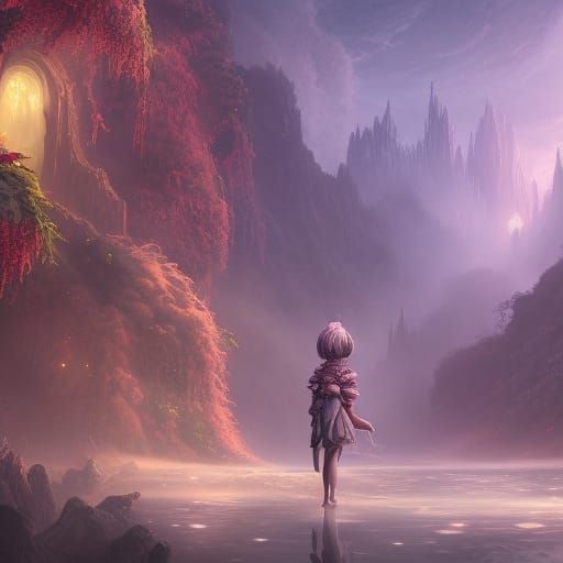 Monster and Girl in Nursery: Digital Illustration