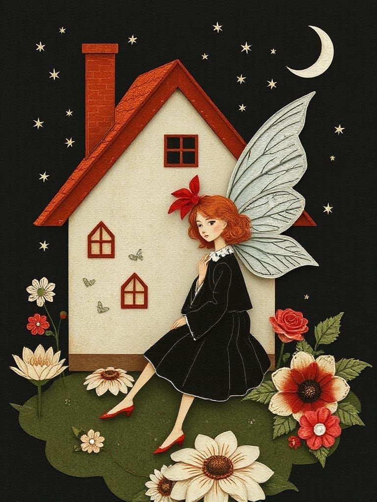 Fairy Grunge Girl in Whimsical Dark Art Style