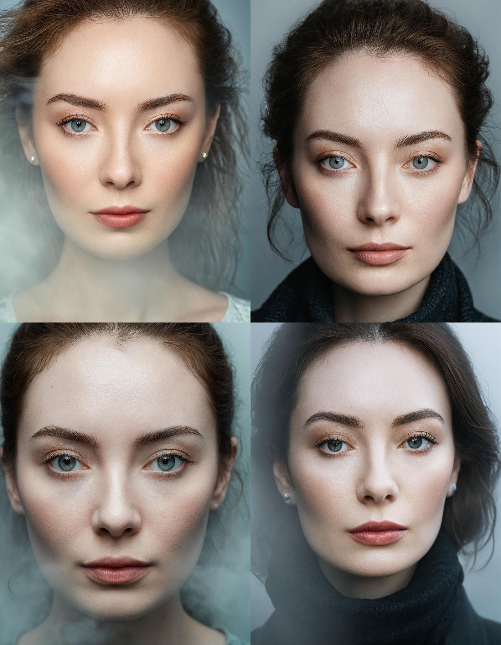 Enigmatic Woman in Misty Twilight