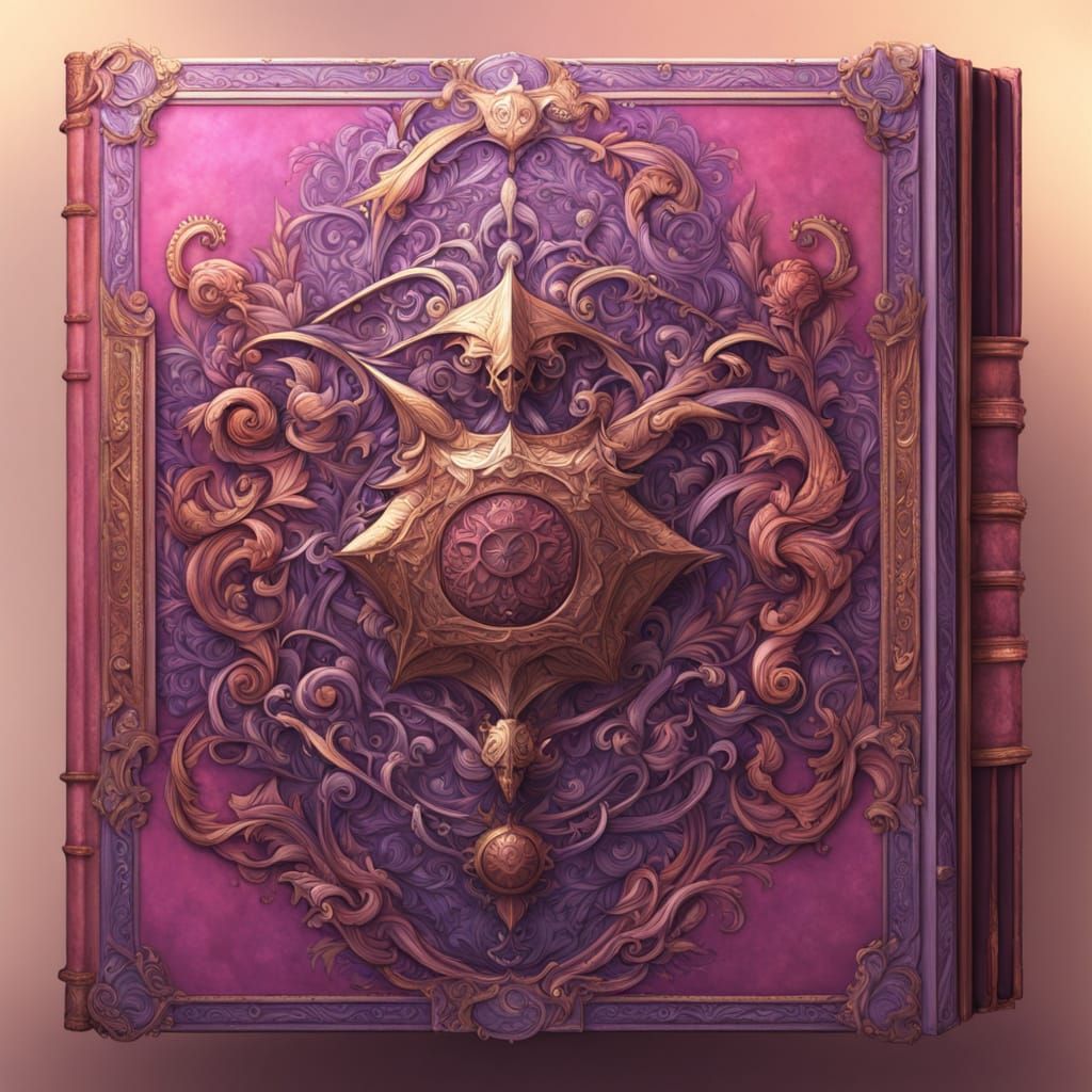 Fantasy Book Cover with Golden Symbol in Digital Art