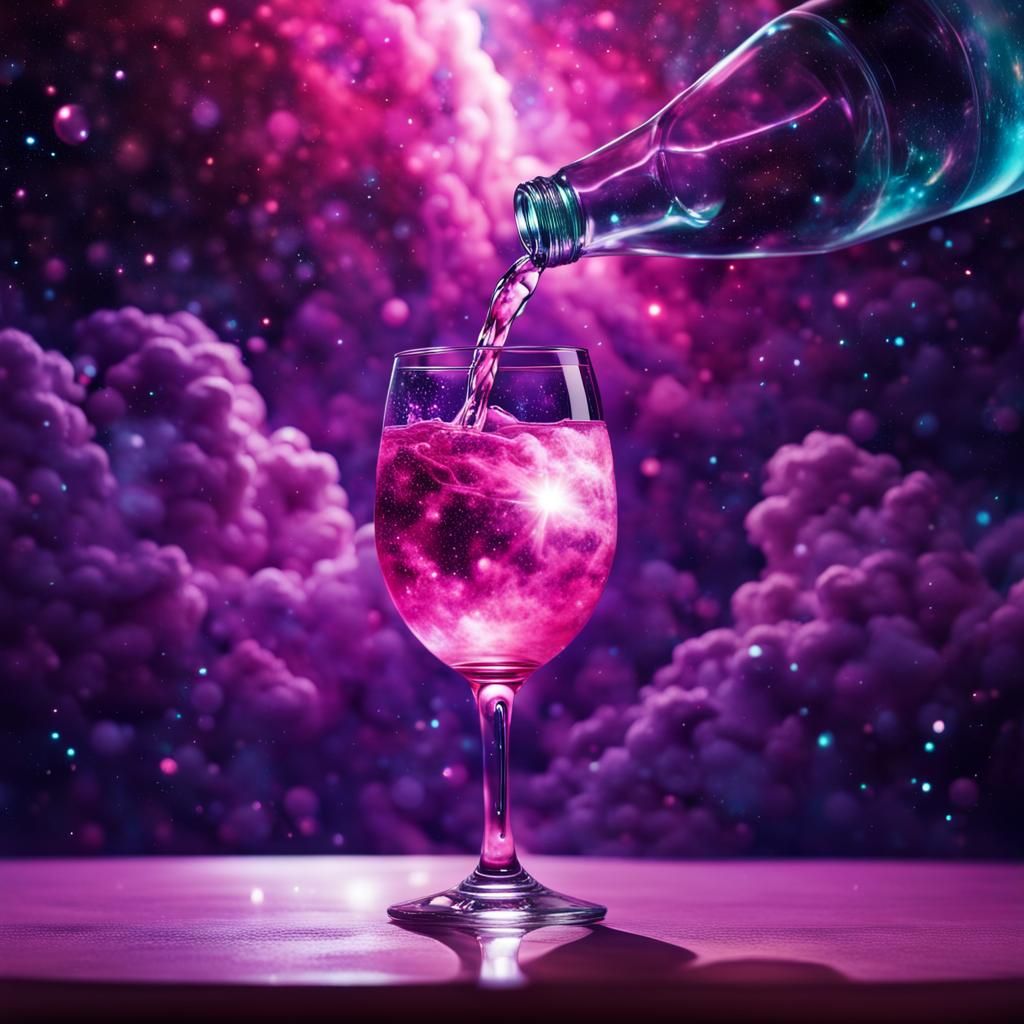 Nebula Drink with Neon Lights in 4D