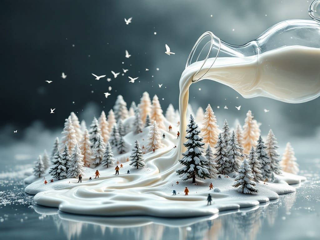 Creamy Alps Landscape in Hyperrealistic Detail