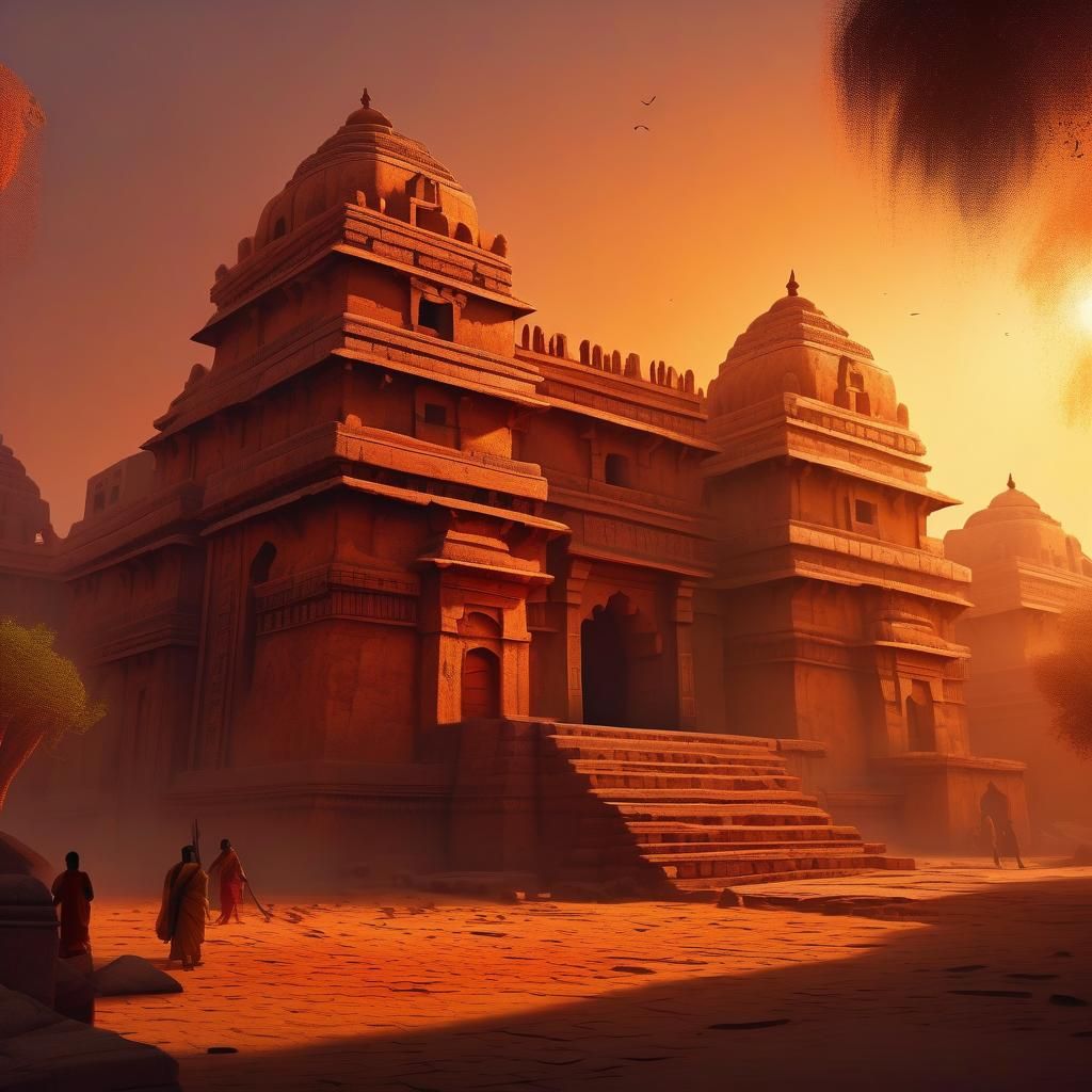 Lothal Ancient City India at Sunset
