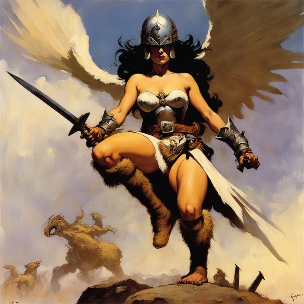 Valkyrie Warrior in Fantasy Art Style