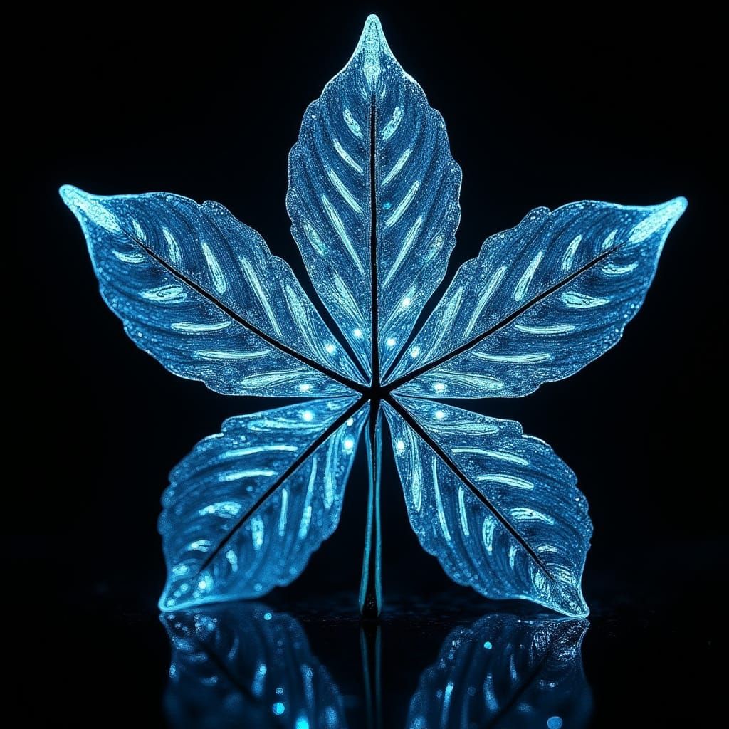 Bioluminescent Trifoliate Talisman in Silver Photograph