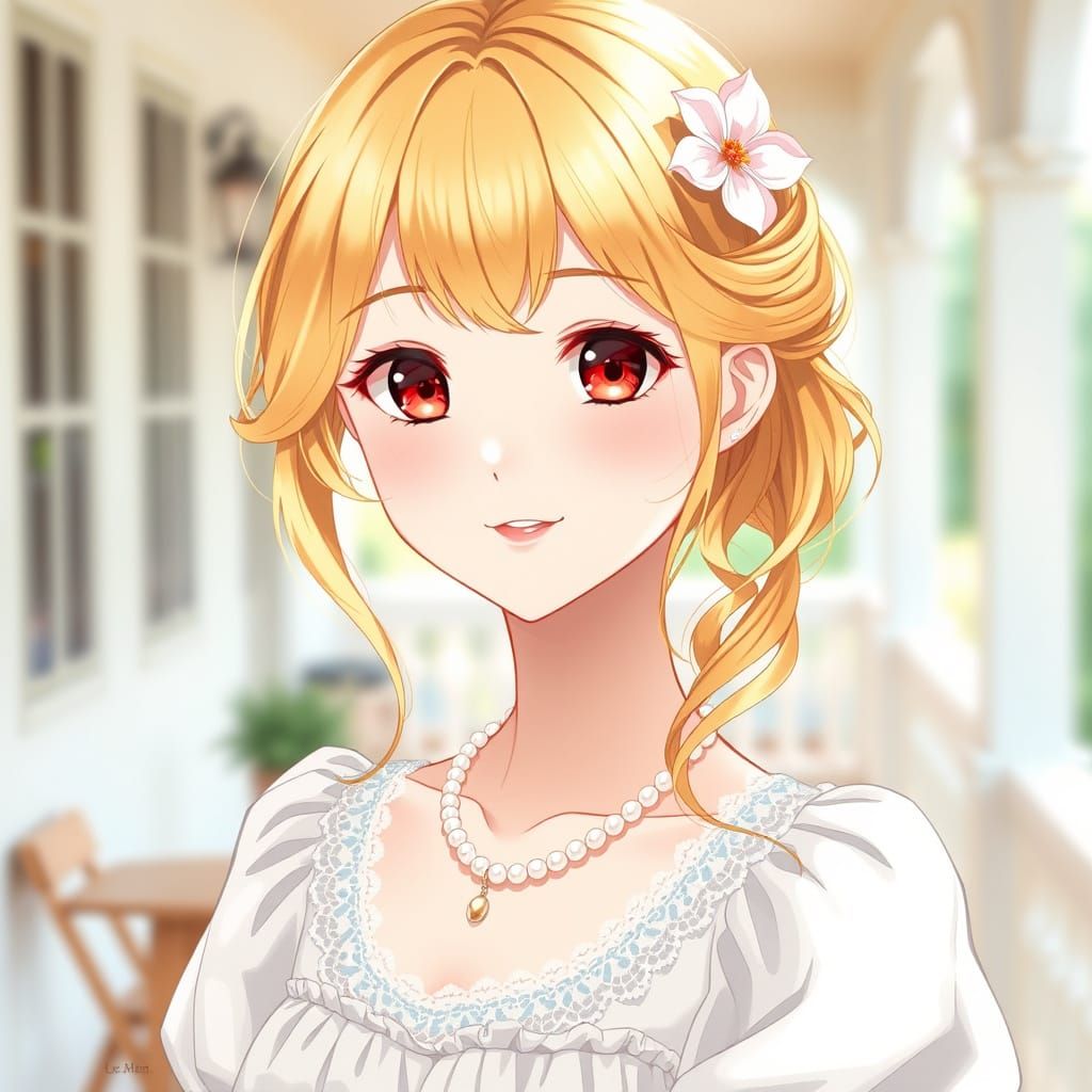 Whimsical Anime Girl in Soft Pastel Hues